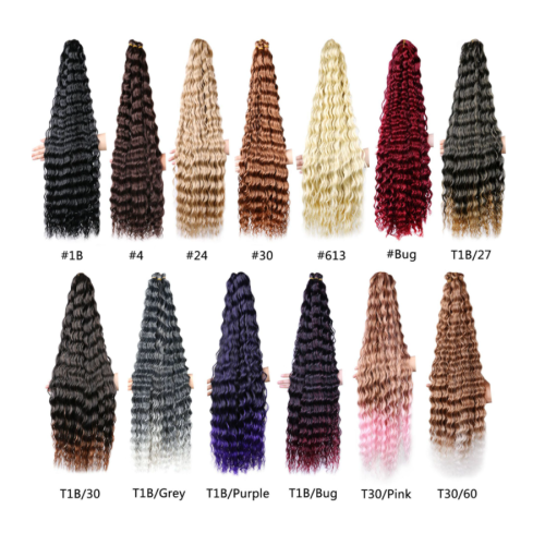 Soft Water Wave Twist Crochet Hair Synthetic Braid Hair Ombre Blonde Pink 22 Inch Deep Wave Braiding Hair Extension